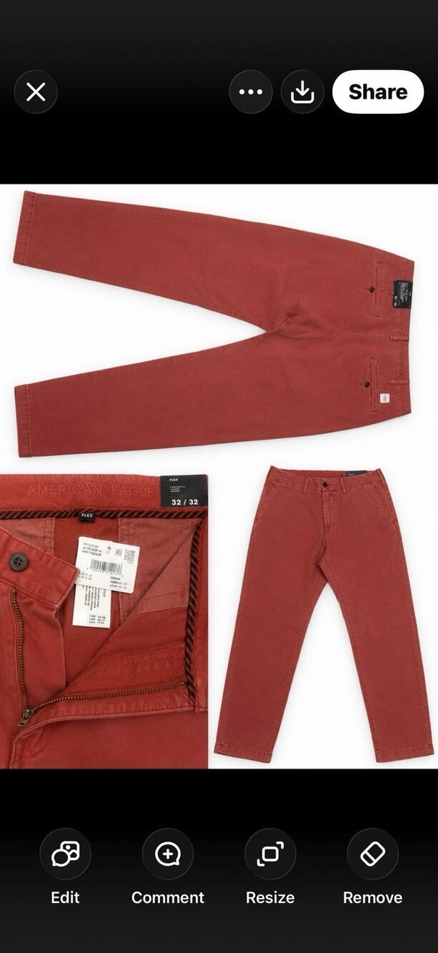 American Eagle Original Straight Lived-In Khakis Flex Men’s 32/32